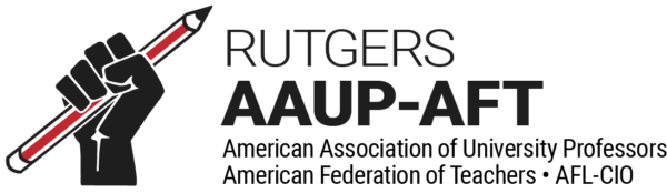 cropped Logo spelled out black type Image Rutgers AAUP AFT